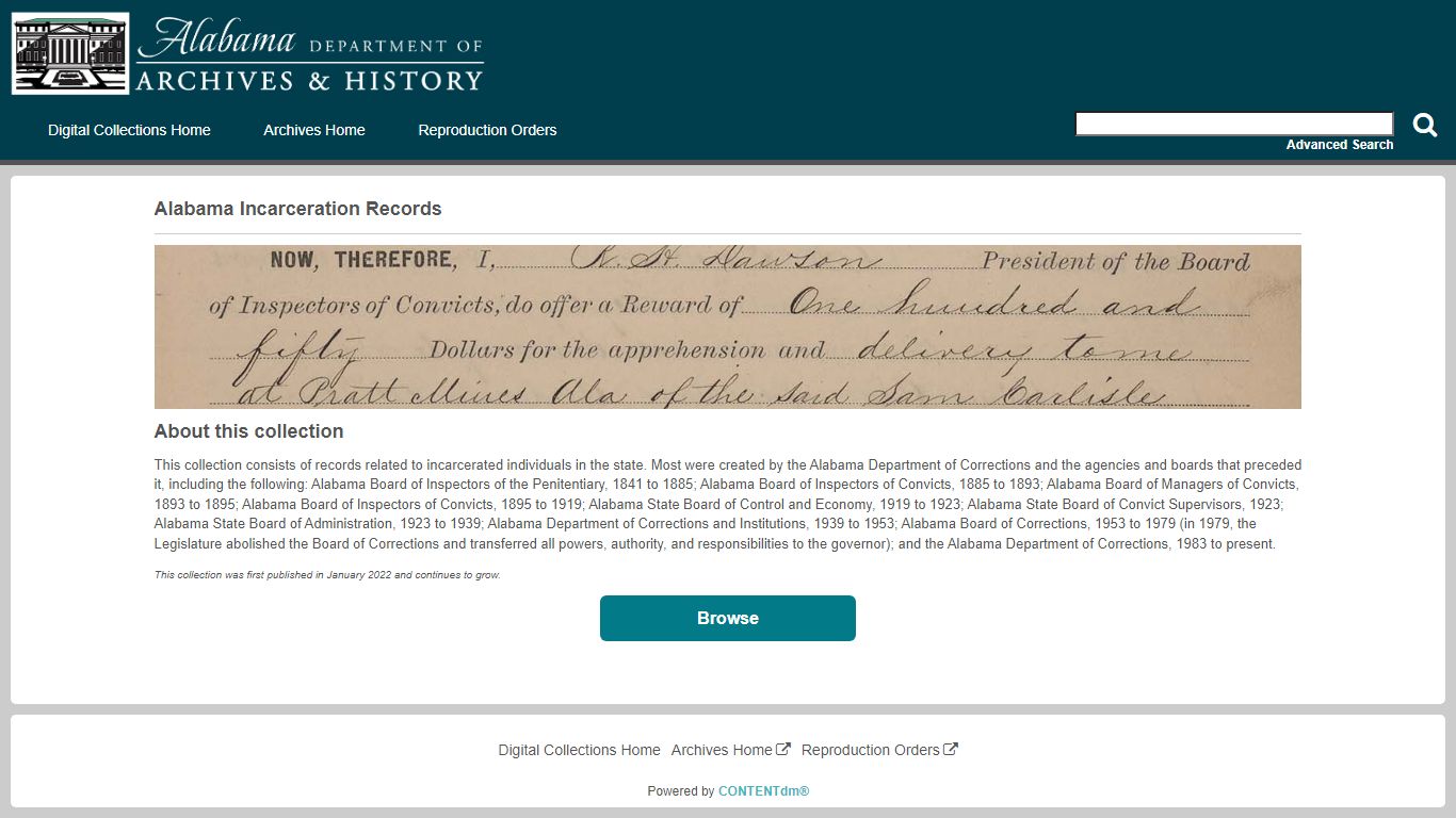 Alabama Incarceration Records - CONTENTdm